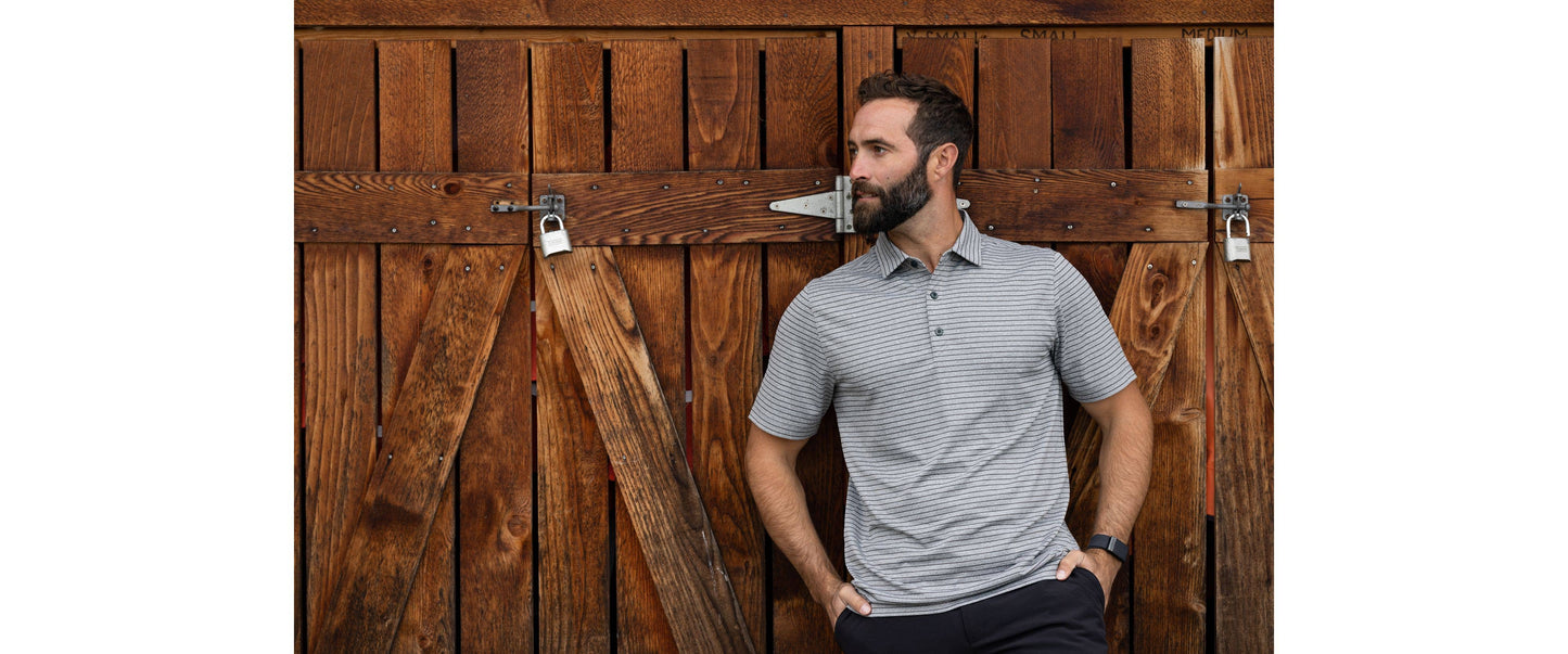 Cutter & Buck Forge Eco Heather Stripe Recycled Mens Polo: College Purple Heather / Medium / MCK01303