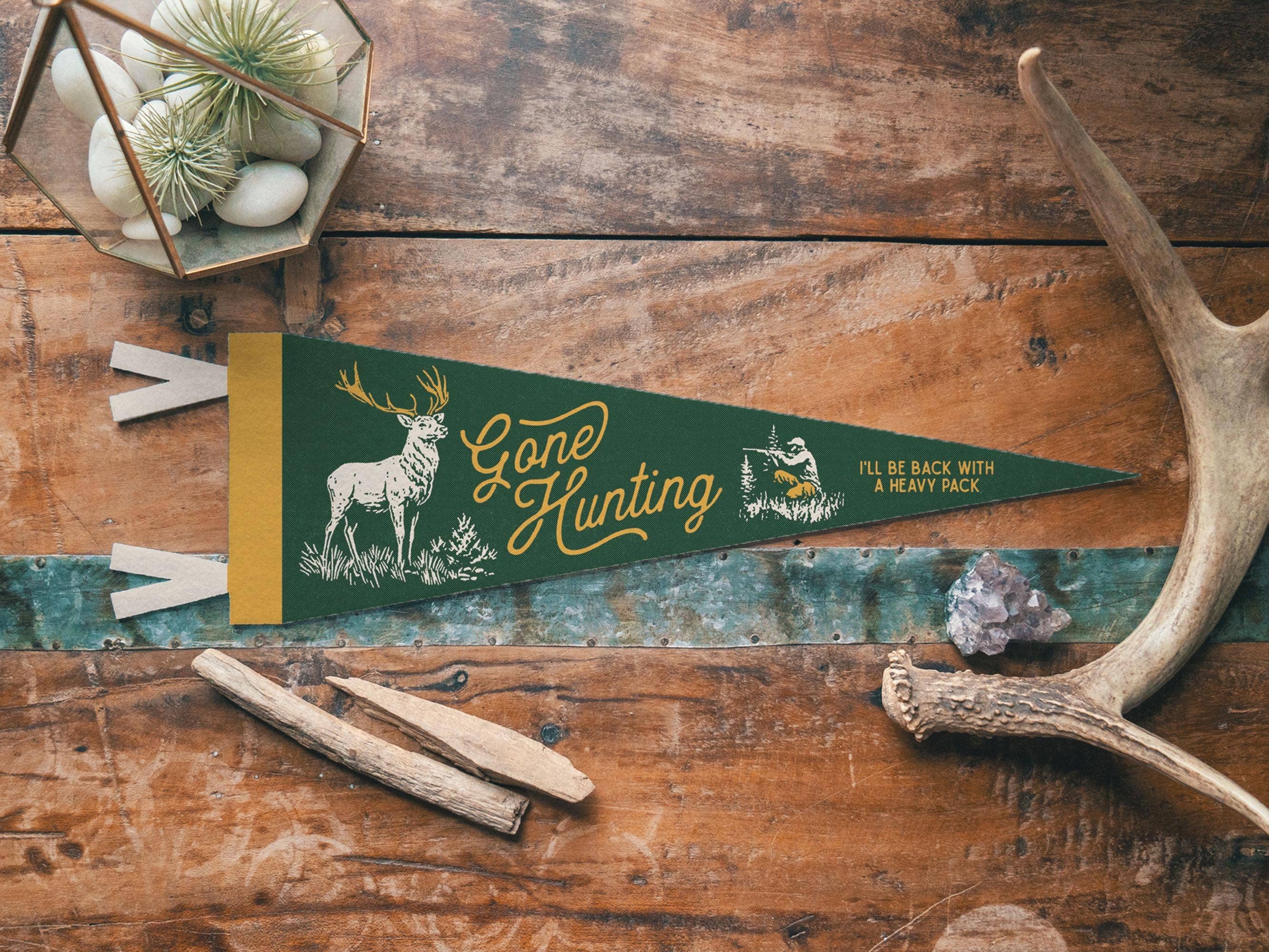 Benoit’s Design Co. Gone Hunting Felt Pennant - Thumbnail 4