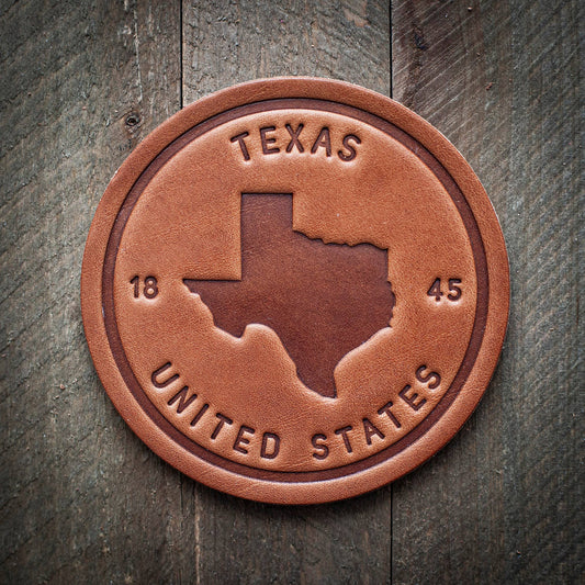 Texas State Silhouette Leather Coaster | SL