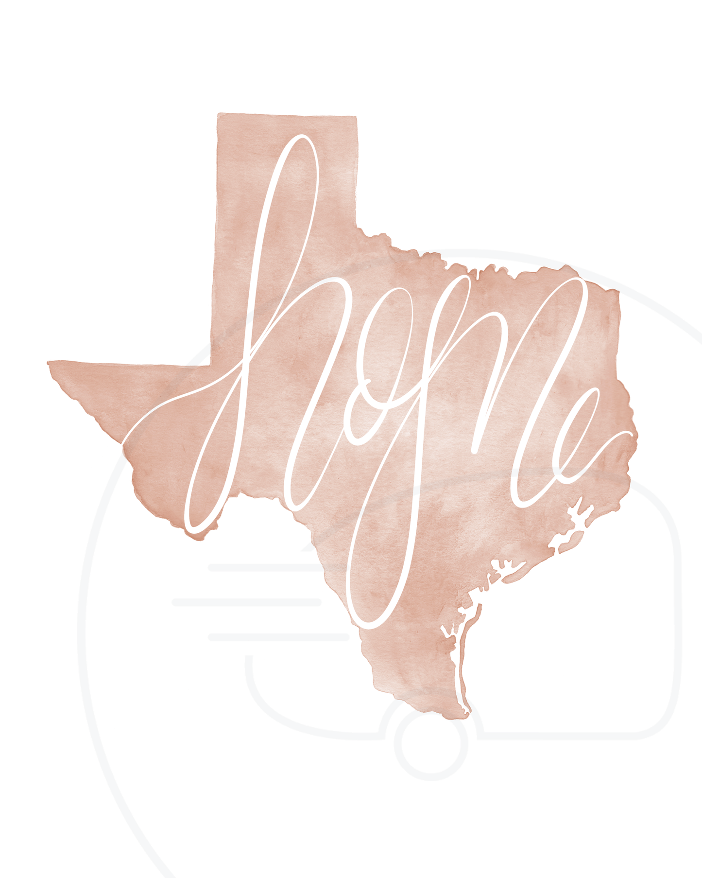 Texas watercolor print: 5x7 / Plain watercolor