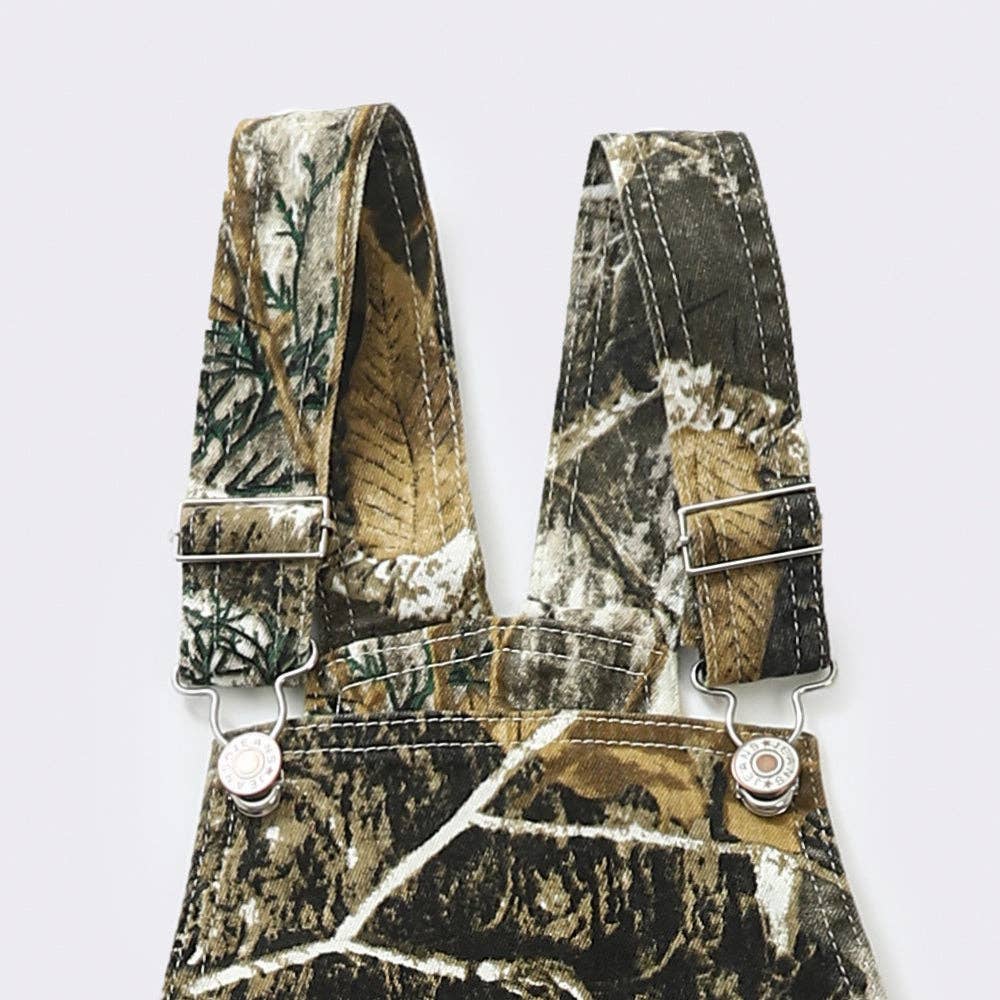 Kids Leaves Print Denim Overalls | sassy kids palace