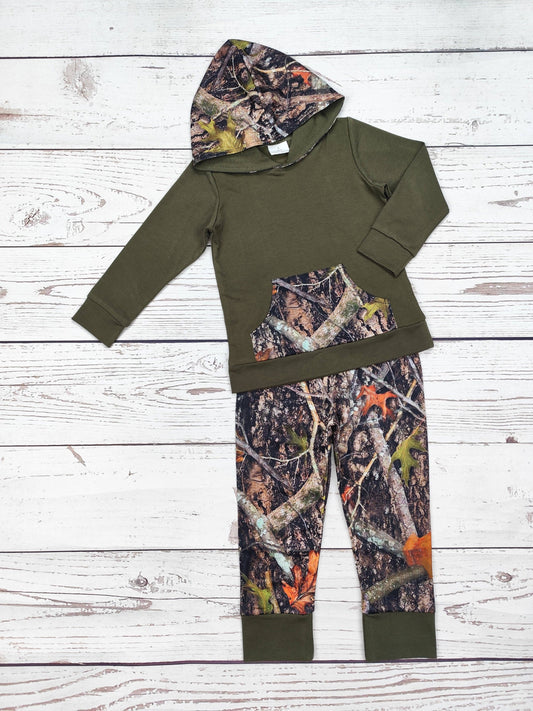 Boys Camouflage Printed Hoodie Pants Set| SK