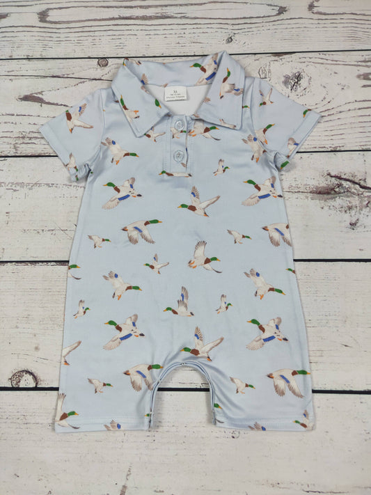 Duck Printed Baby Boy Romper: 12-18M