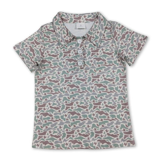 Youth Short Sleeve Duck Camo Polo Shirt