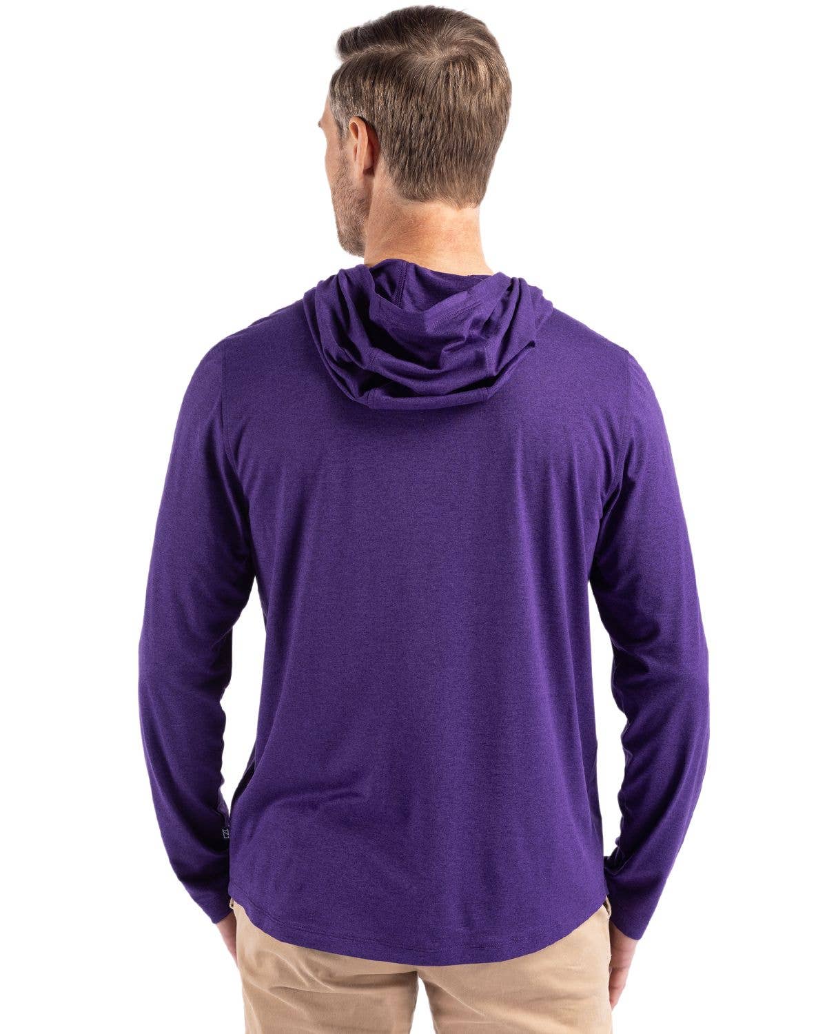 Cutter & Buck Coastline Eco Recycled Mens Hooded Shirt: College Purple / XL / MCK01330