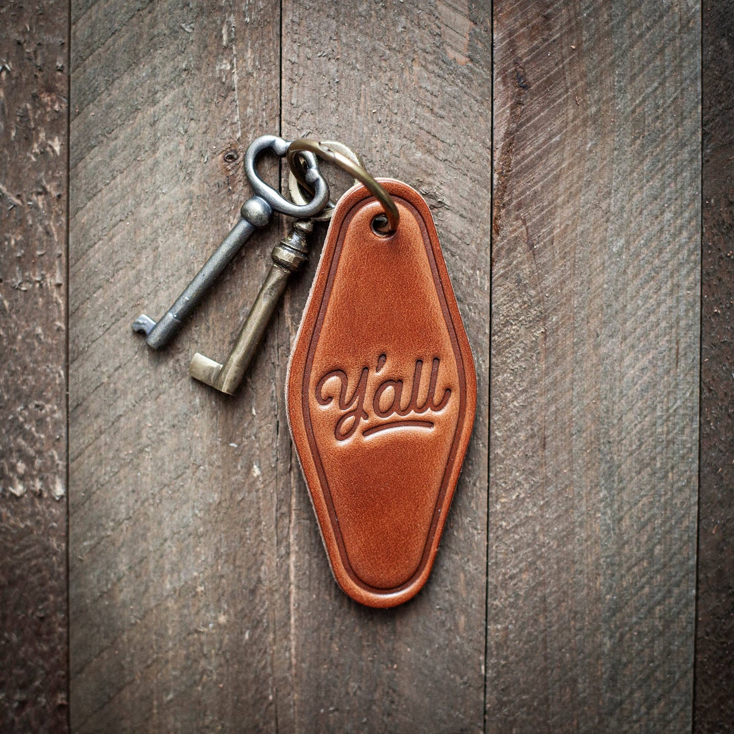 Y'all Leather Keychain Motel Style| SH