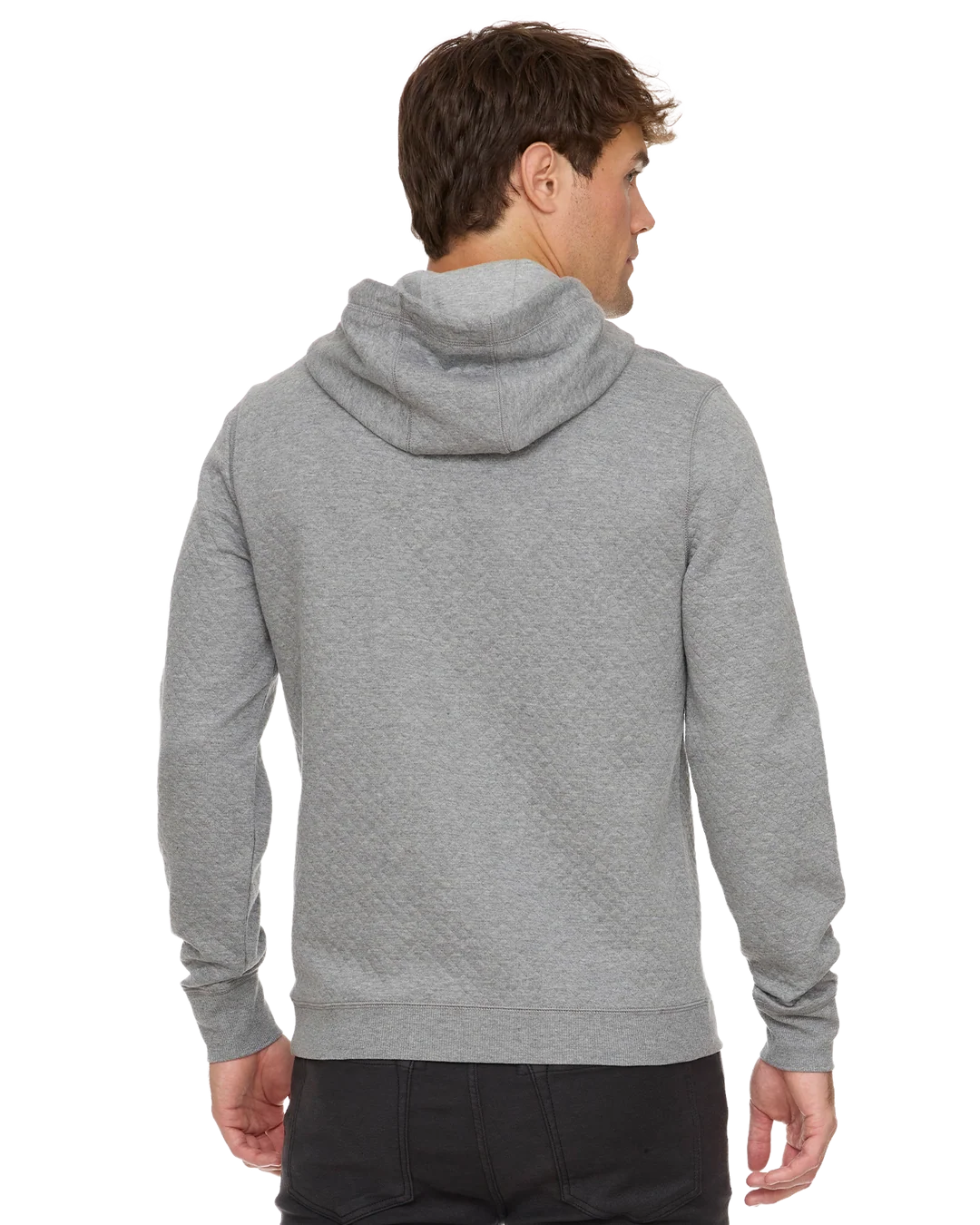 Bradner Super Soft Quilted Hoodie in Grey Heather
