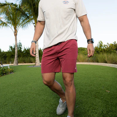 Athletic Shorts in Cardinal-Topo Dessert Camo Liner | Burlebo