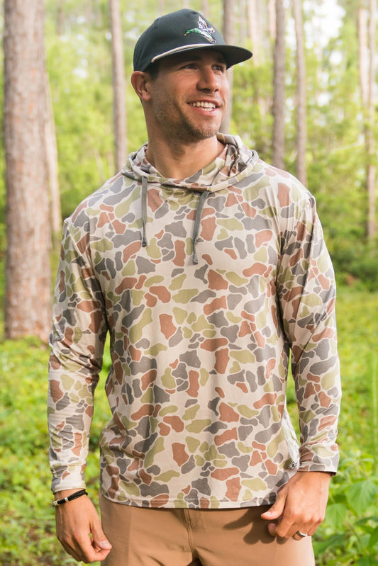 Performance Hoodie in Driftwood Camo | Burlebo