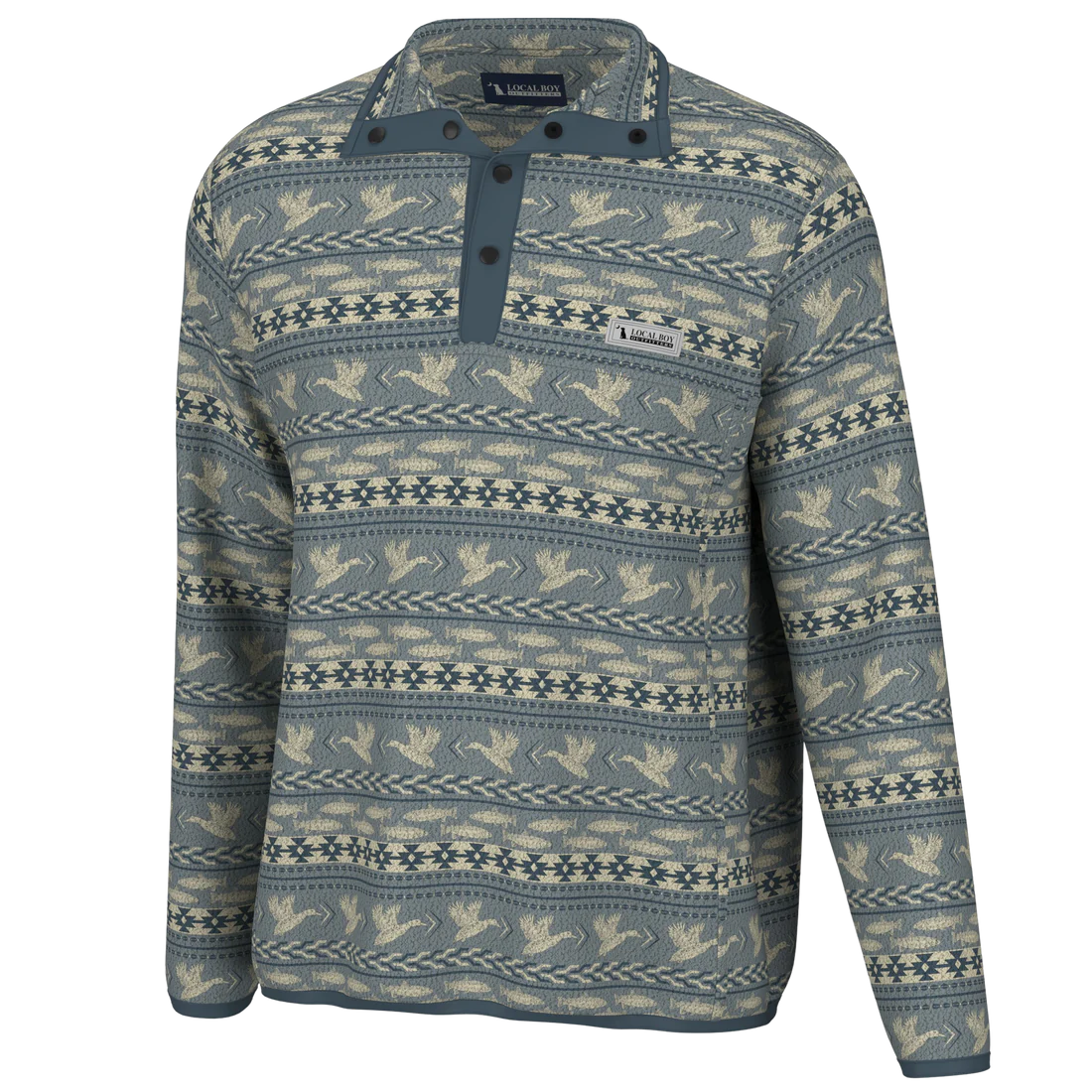 Printed Quarter Snap Pullover | Local Boy Outfitters