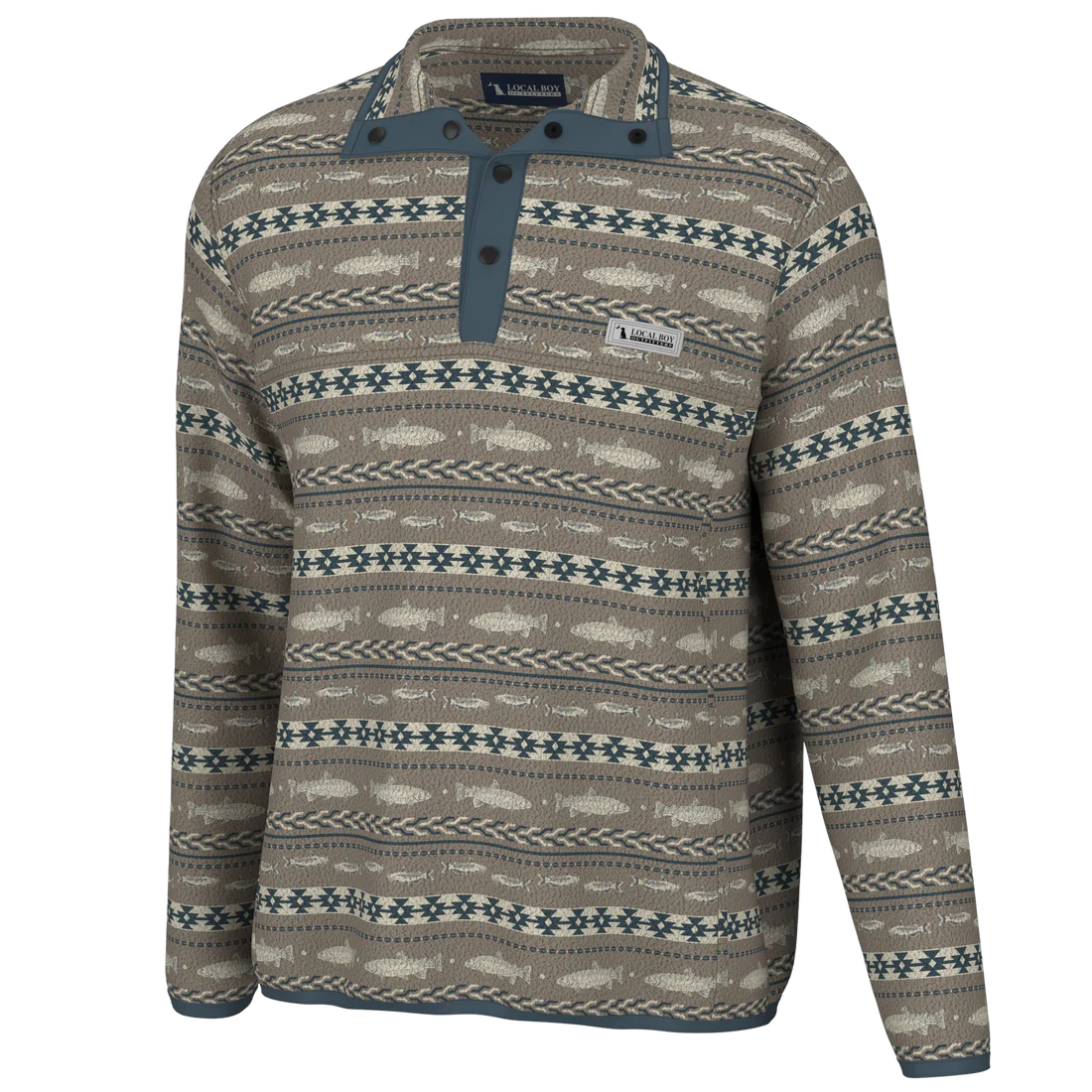 Printed Quarter Snap Pullover | Local Boy Outfitters