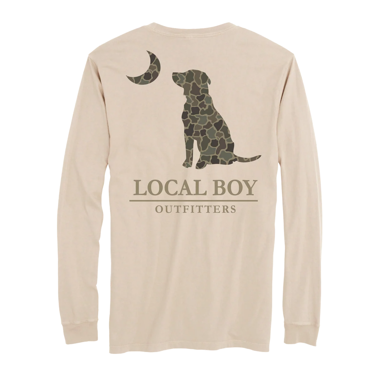 Youth Brush Camo Dog & Moon LS T-Shirt