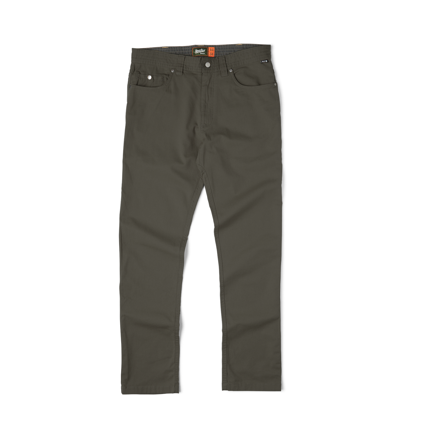 Cotton nylon blend straight leg pants in charcoal