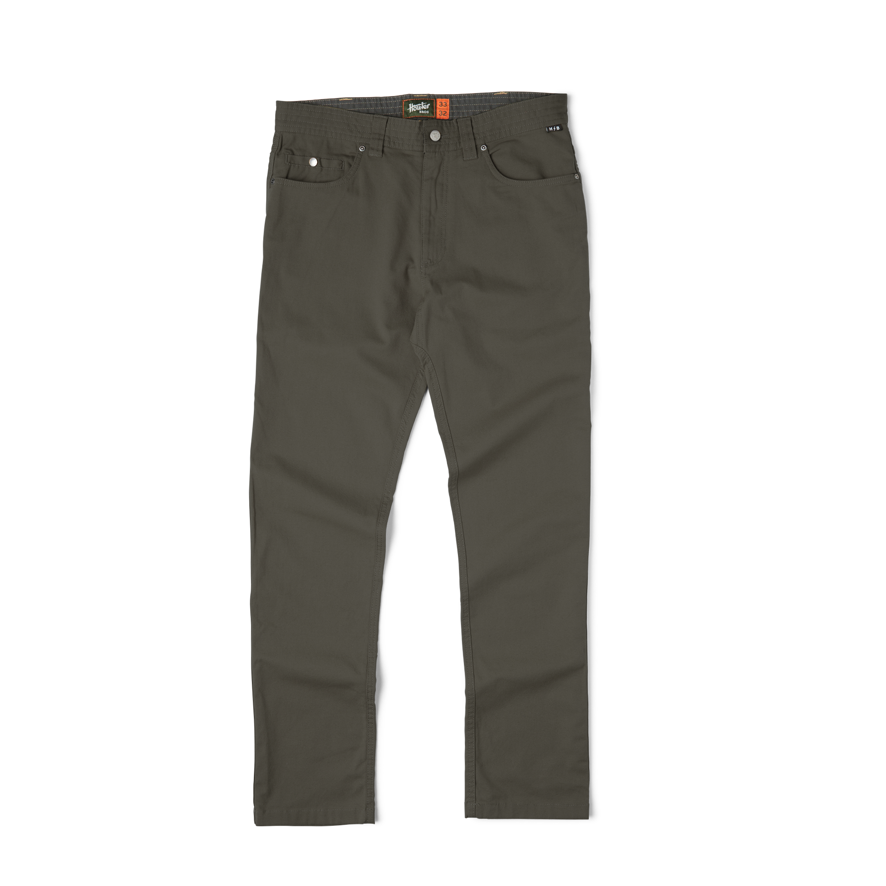 Cotton nylon blend straight leg pants in charcoal