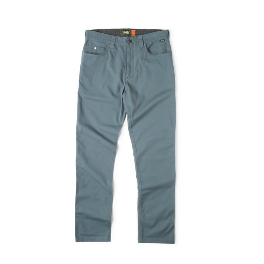 Cotton nylon blend straight leg pants in dark slate blue