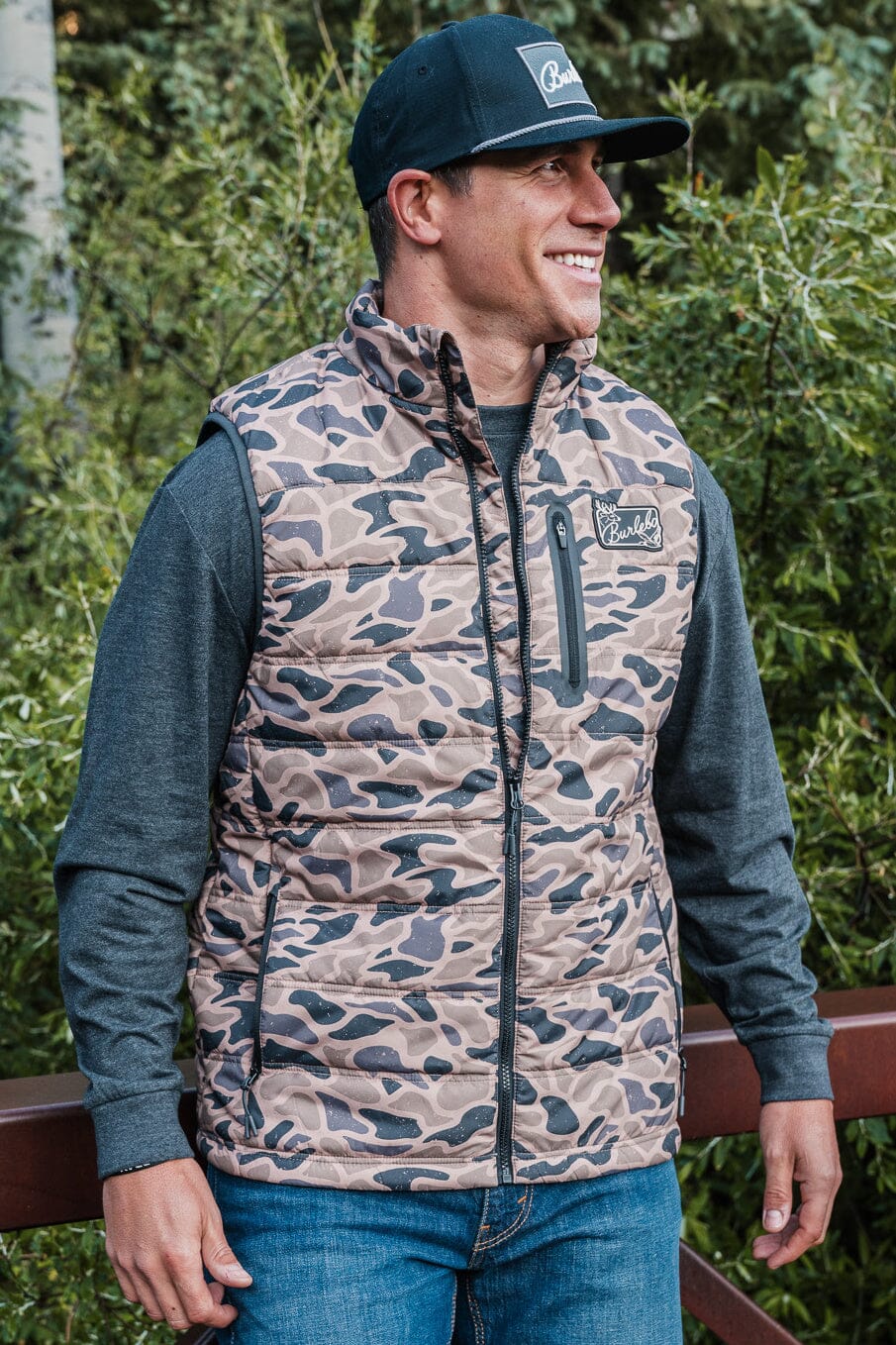 Puffer Vest in Gauge Camo | Burlebo