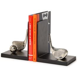 Golf Bookends with Nickel Finish