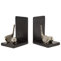 Set of Golf Bookends with Nickel Finish