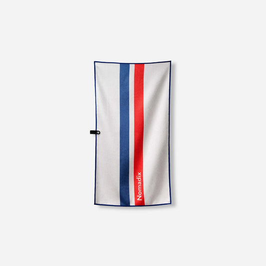 Fitness Towel: Rally White Red and Blue | Nomadix