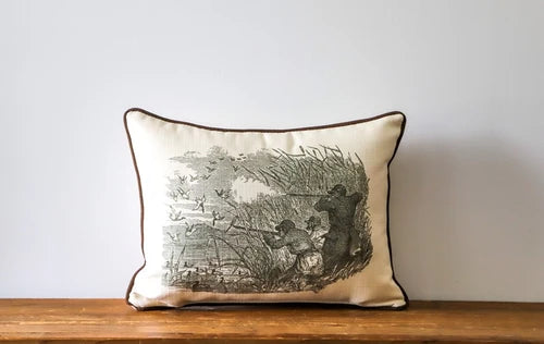 Duck Hunting Scene Hometown Pillow - Accent Piping