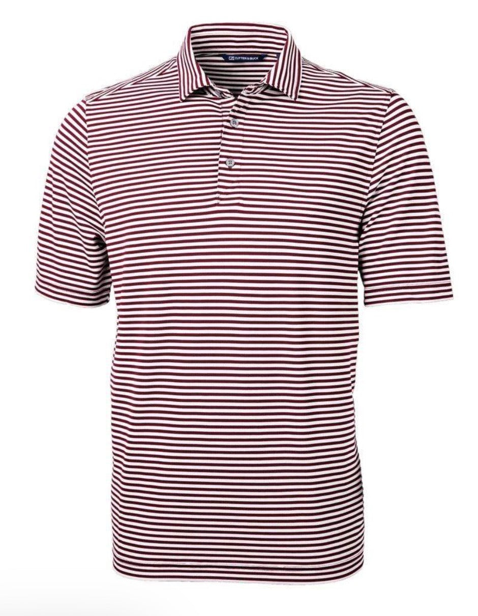 Virtue Eco Pique Stripe Recycled Mens Polo