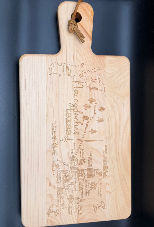 Medium Nacogdoches Map Engraved | Town Pride