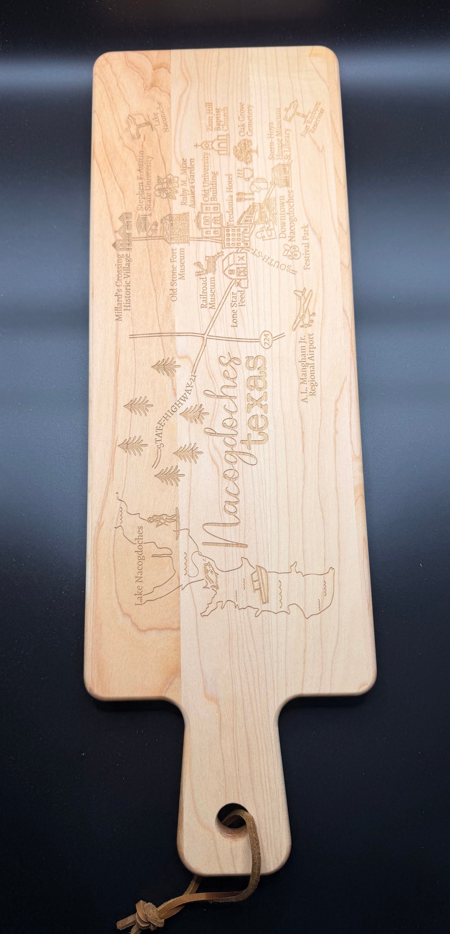 Large Nacogdoches Map Engraved | Town Pride