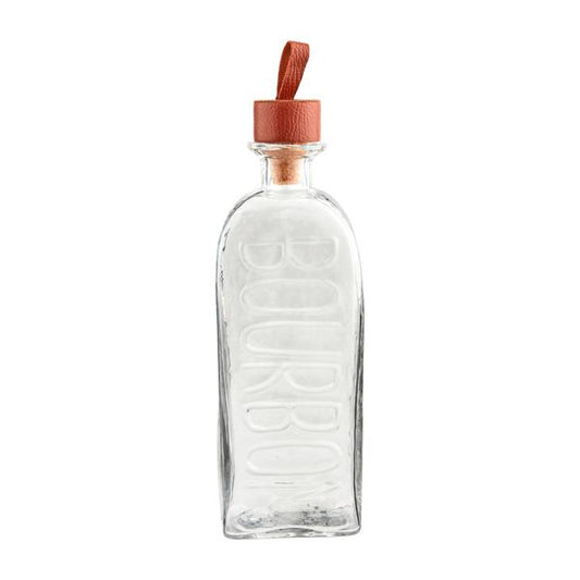 mud pie Bourbon Embossed Glass Decanter