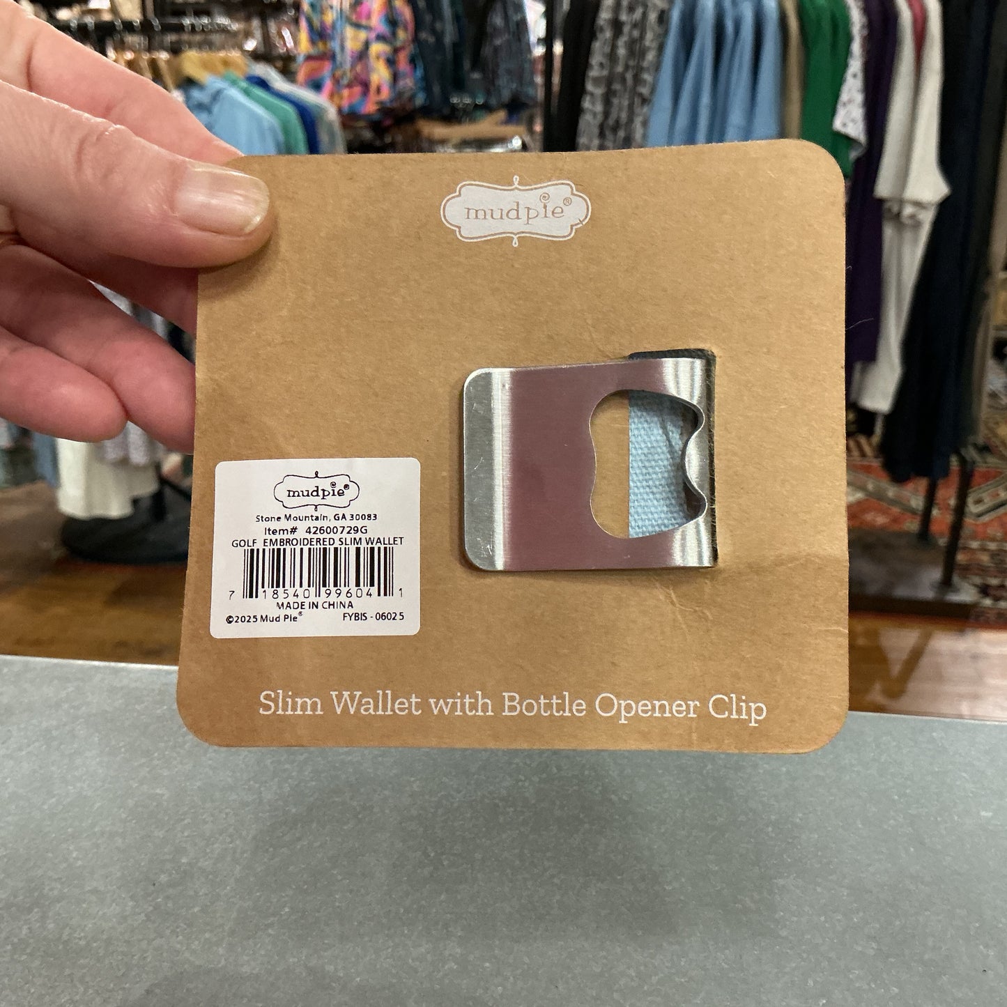 Slim Wallet with Bottle Opener Clip | mud pie