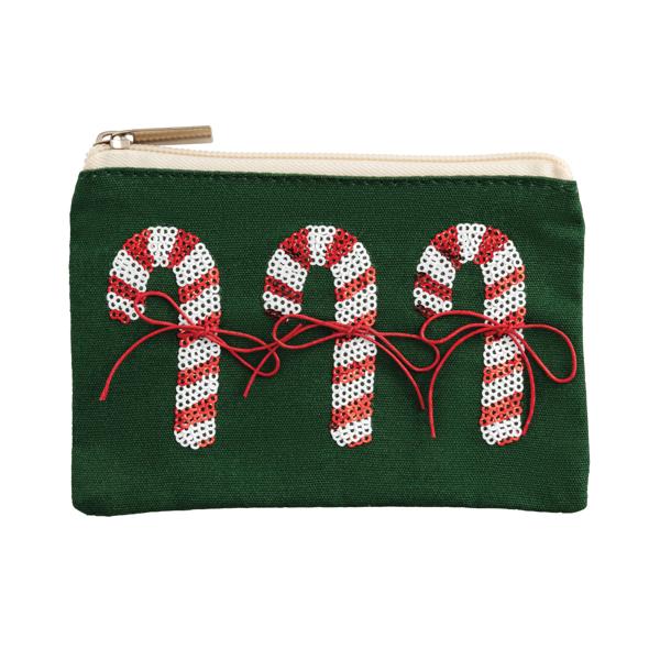 Candy Cane Sequin Pouch | Mudpie