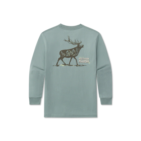 Youth Starry Silhouette Tee - Elk - Long Sleeve | Southern Marsh