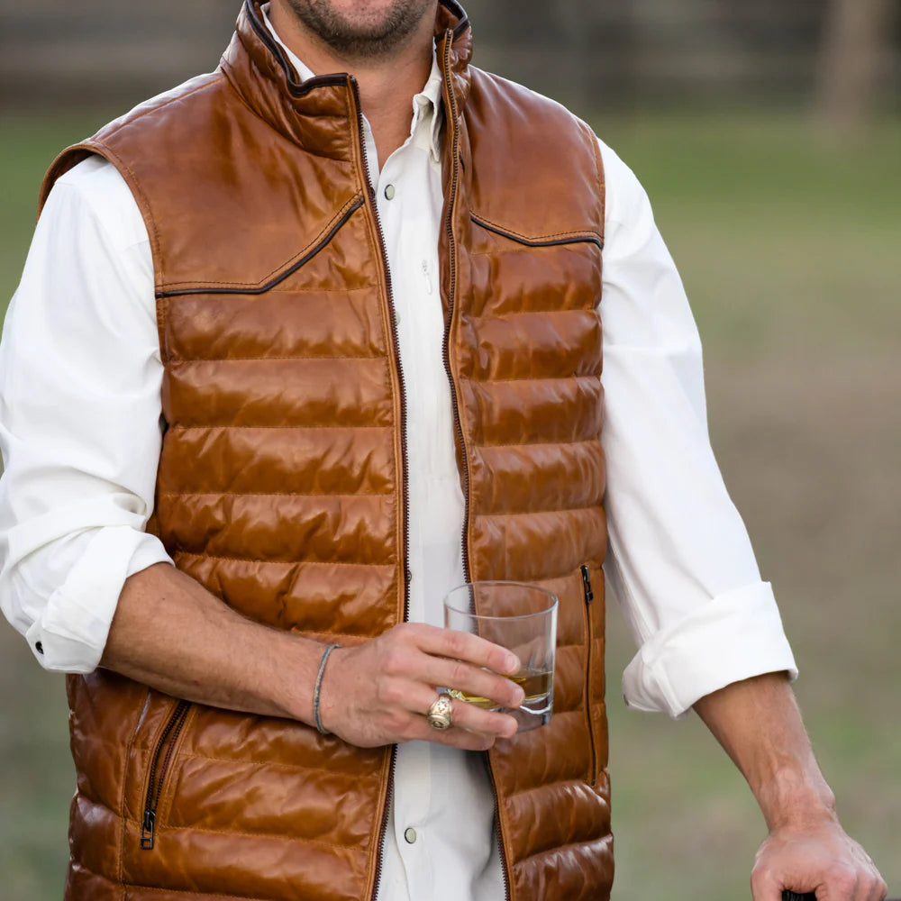 Maverick Leather Vest - Cognac | Texas Standard
