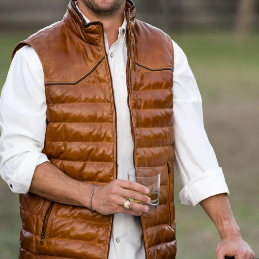 Maverick Leather Vest - Cognac | Texas Standard