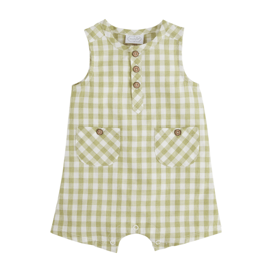 Checkered Romper | Mud Pie