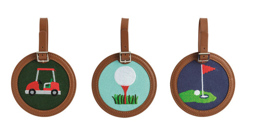 Needlepoint Golf Bag Tags | Mud Pie