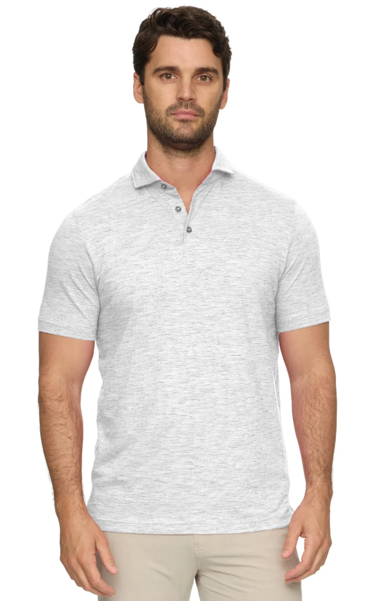 Hudson SS Striped Space Dye Polo | Flag & Anthem