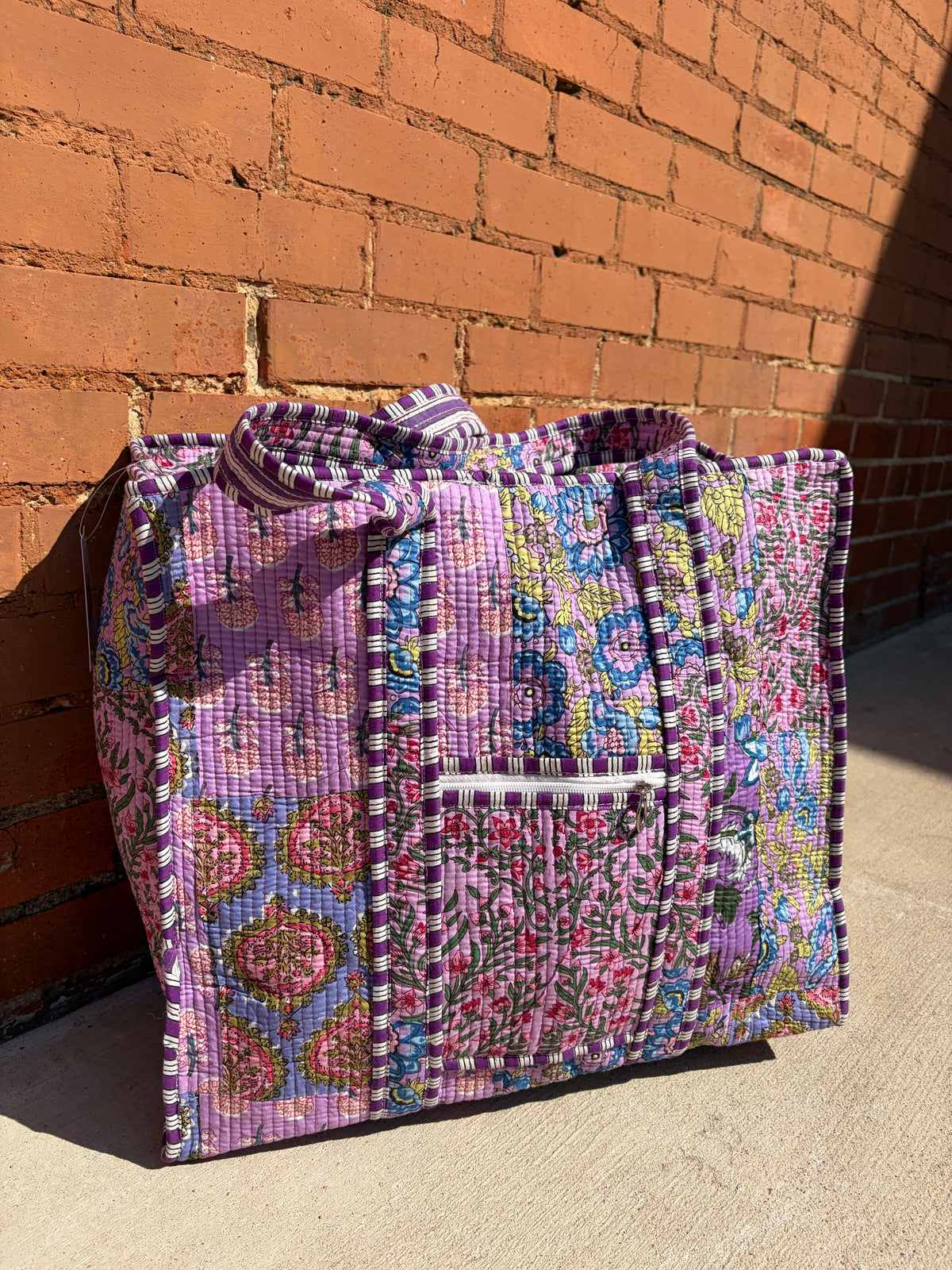 Large Patchwork Quilted Tote Bag