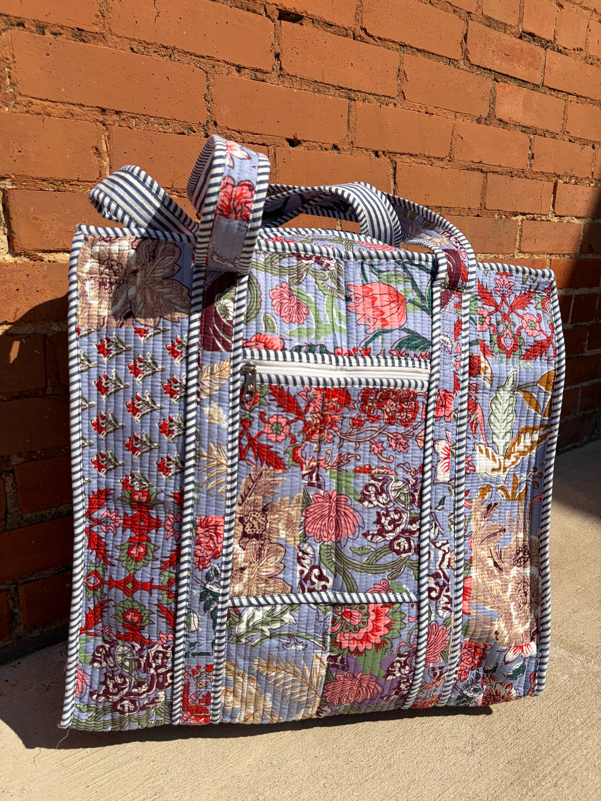 Large Patchwork Quilted Tote Bag