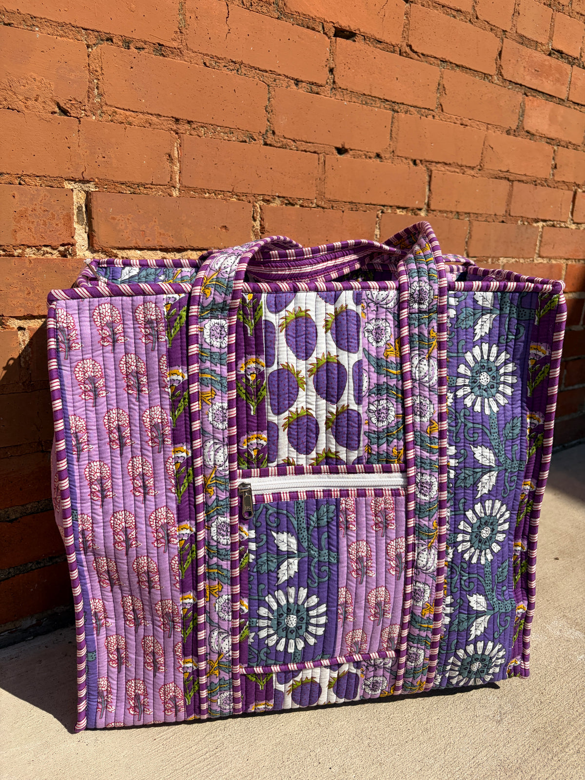 Large Patchwork Quilted Tote Bag