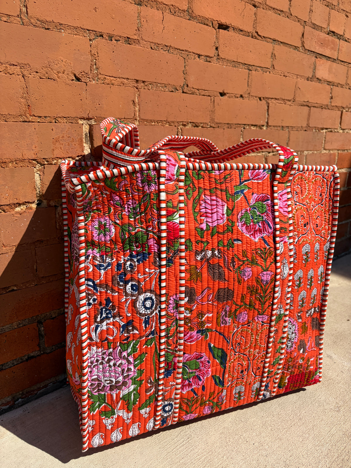 Large Patchwork Quilted Tote Bag