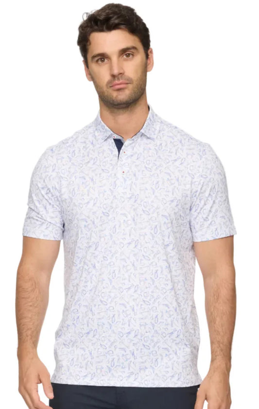 Lipton SS Golf Scene Print Performance Polo | Flag & Anthem