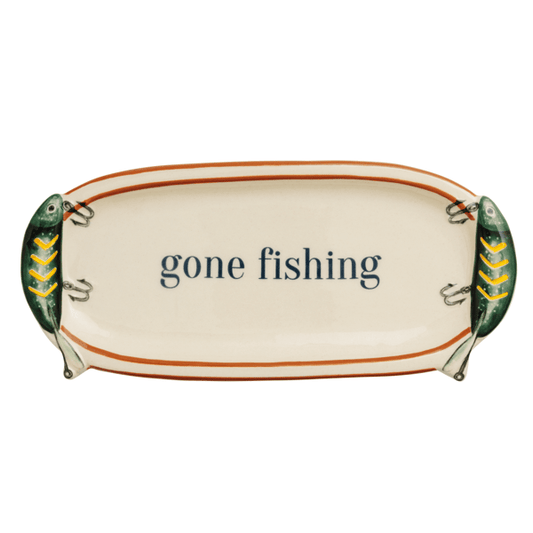 Gone Fishing Sentiment Tray | Mud Pie