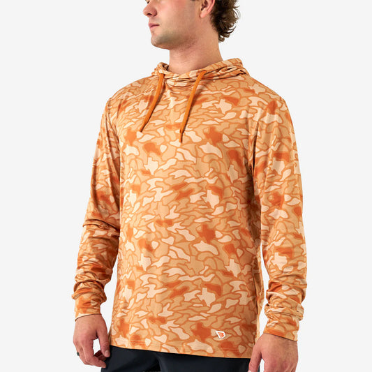 Performance Hoodie in Orange Texas Camo | Burlebo