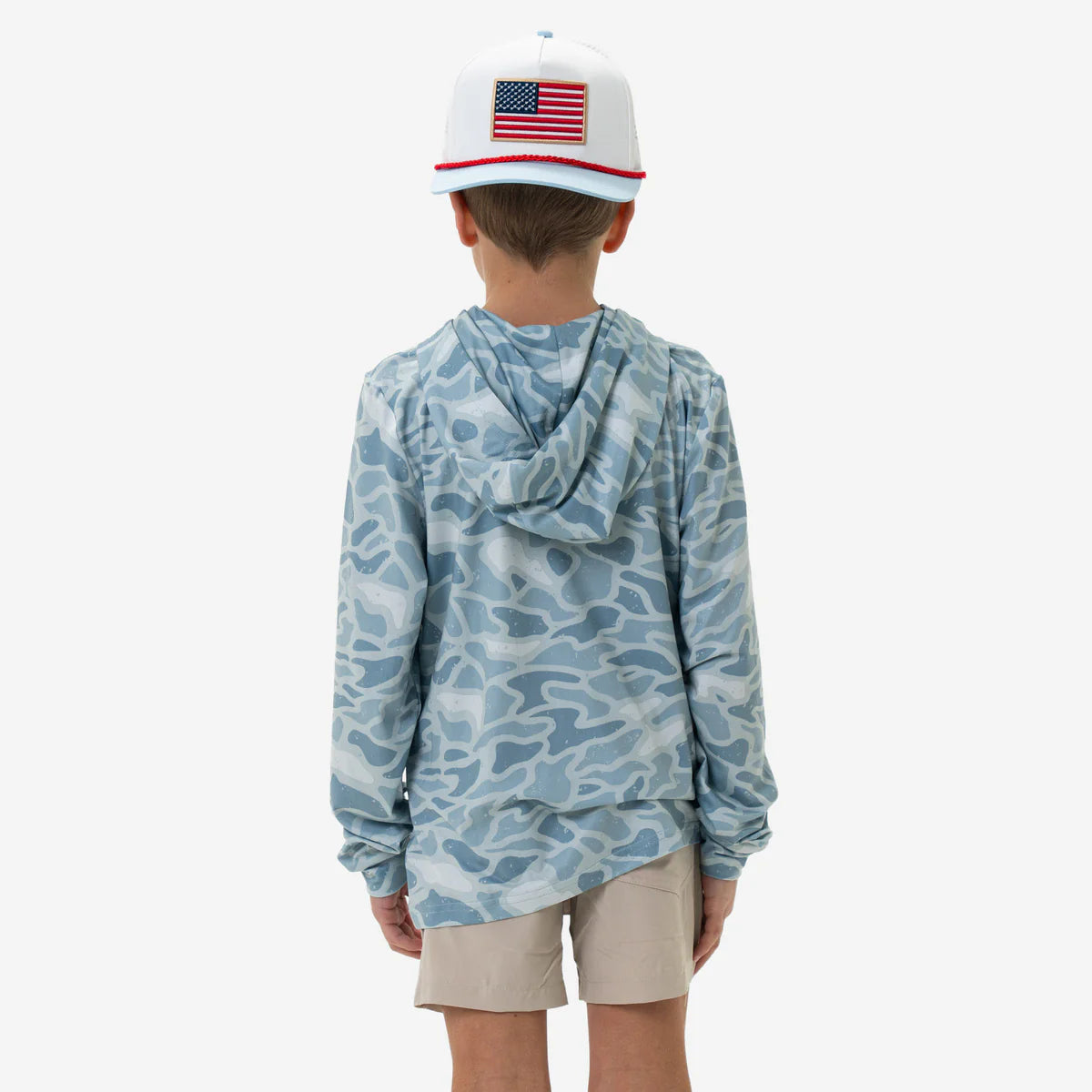 Youth Performance Hoodie in Seaside Camo | Burlebo