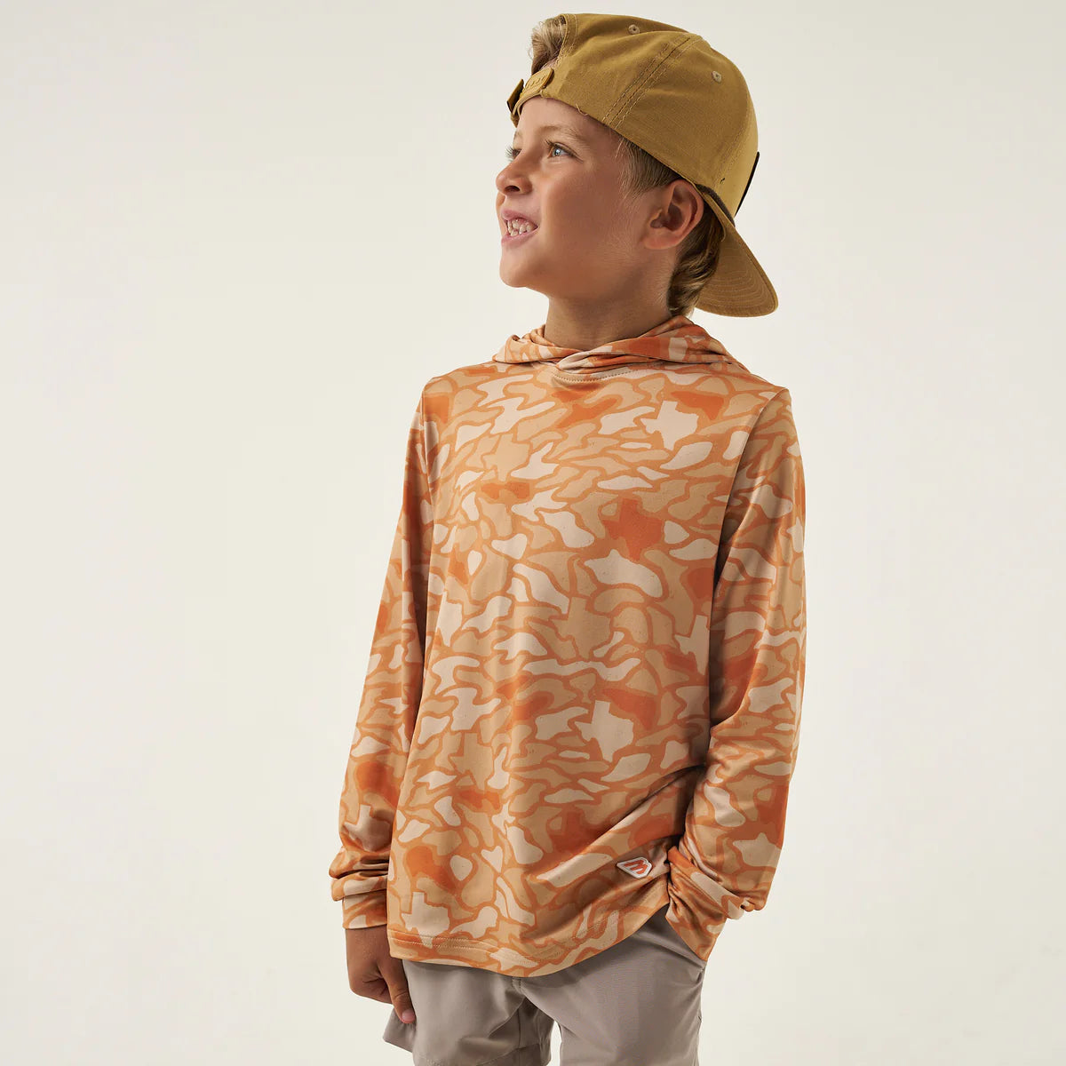 Youth Performance Hoodie in Orange Texas Camo | Burlebo