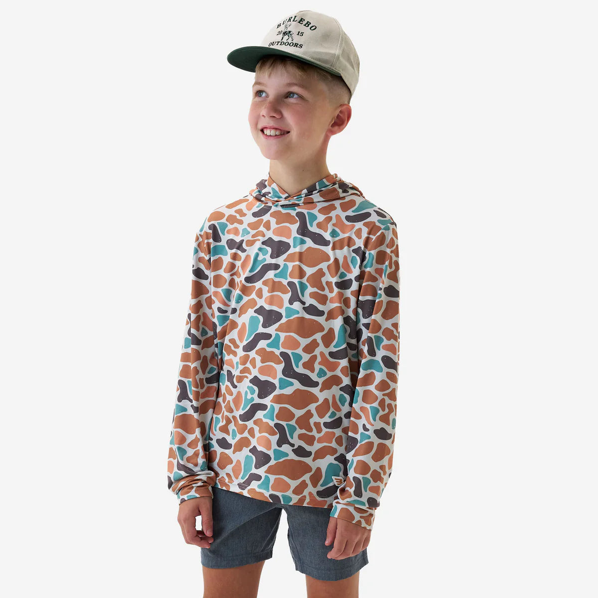 Youth Performance Hoodie in Bayside Camo | Burlebo