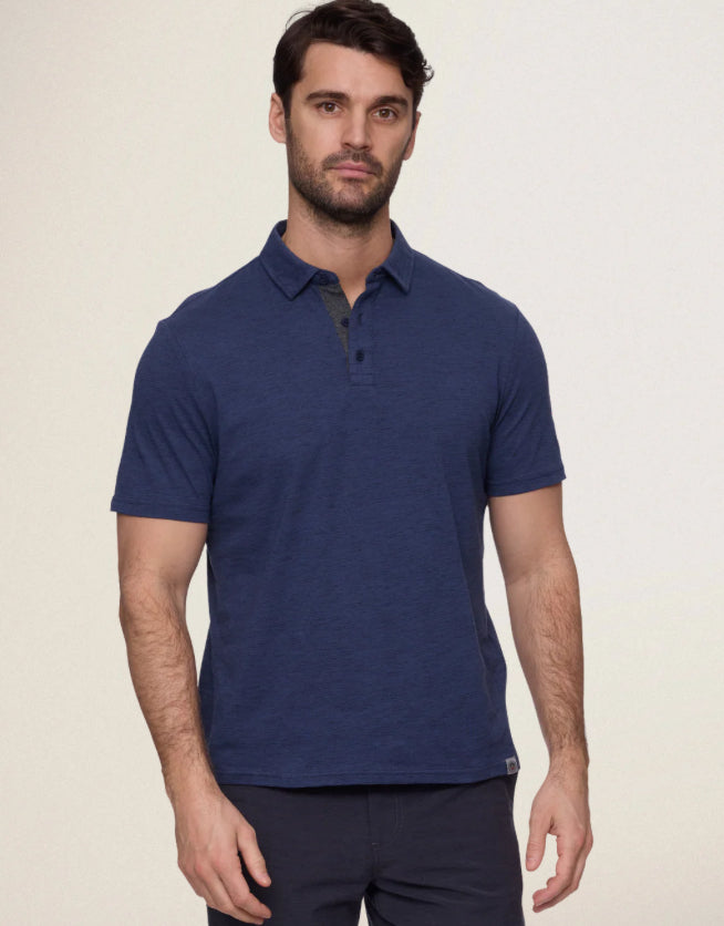 Hudson SS Striped Space Dye Polo | Flag & Anthem