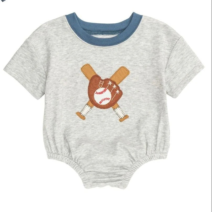 Gray Baseball T-shirt Bubble | Mudpie
