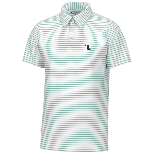 Edisto Polo - Turquoise/White