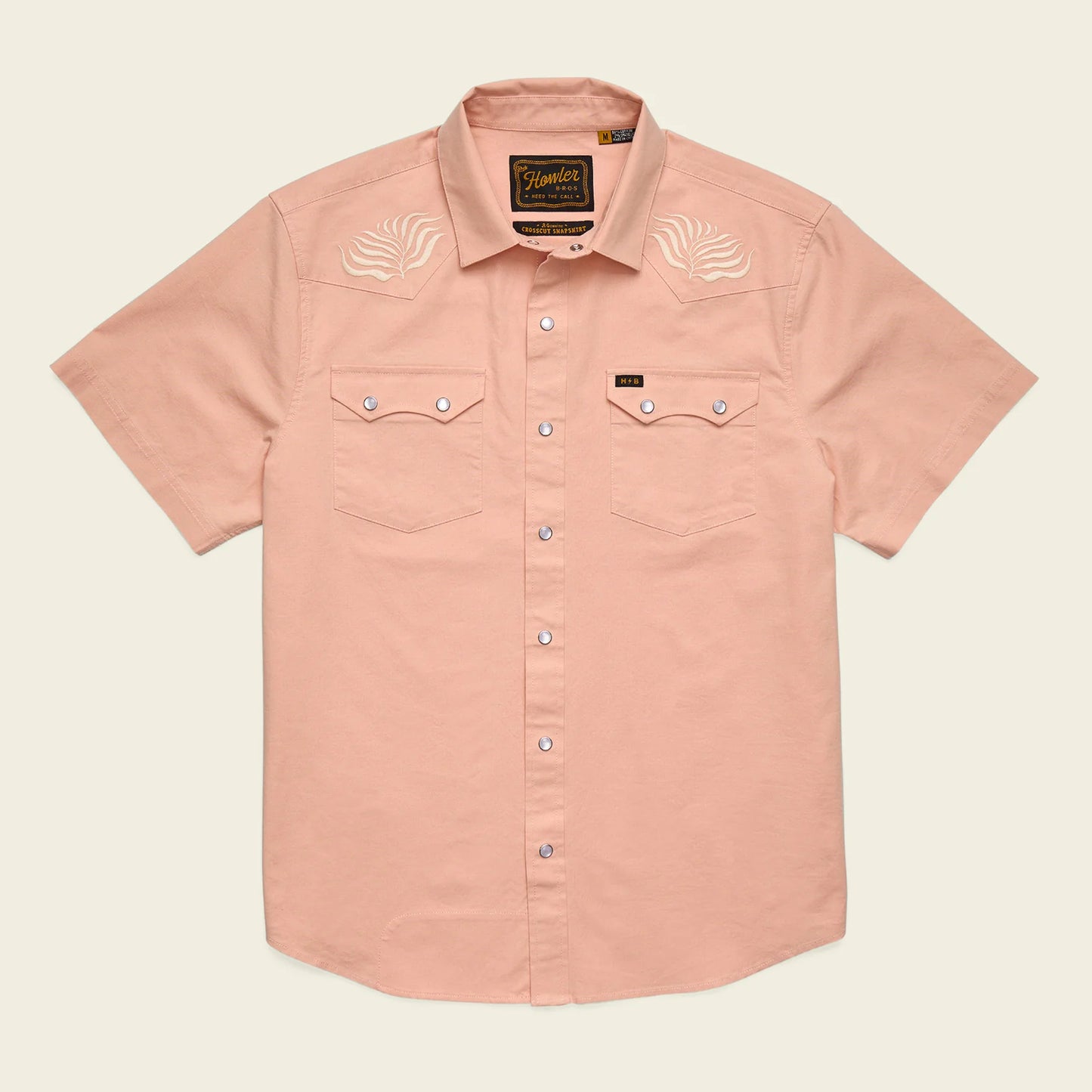 Crosscut Deluxe Snapshirt : Seagrass : Coral Oxford | Howler Bros